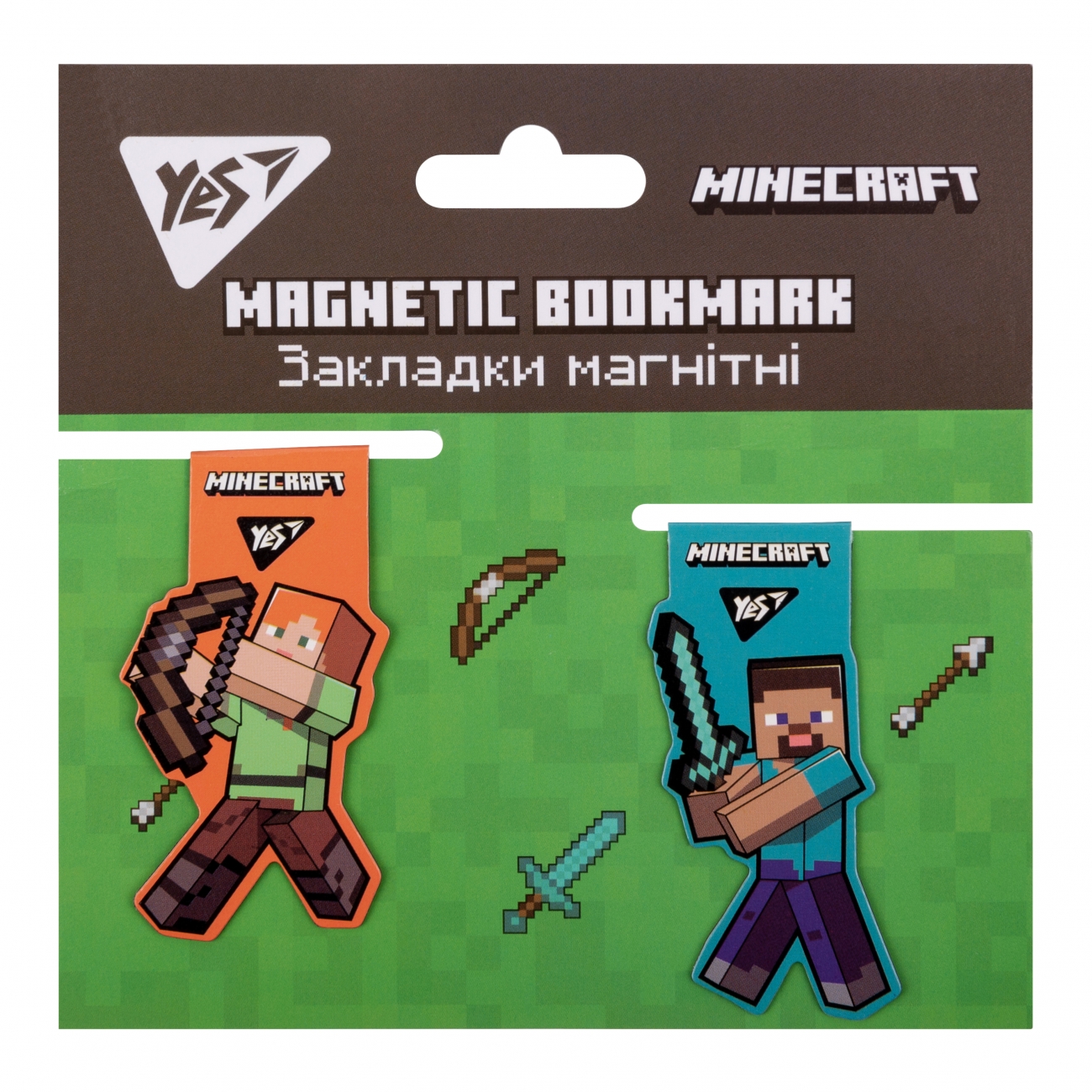 Закладки магнітні YES "Minecraft" 2 шт, 707827