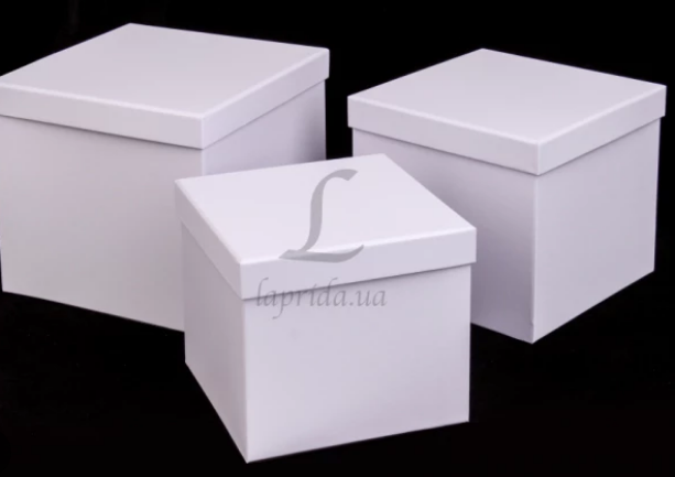 Подарункова коробка квадратна маленька, W741610 білий