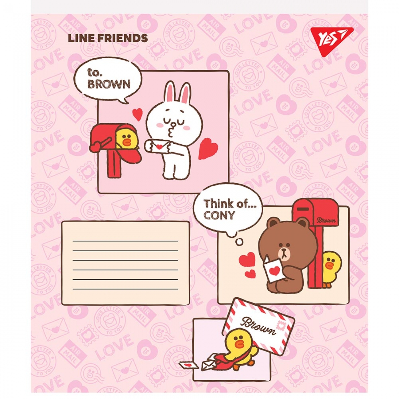 Зошит 12 кос. YES Line friends, 766560 2