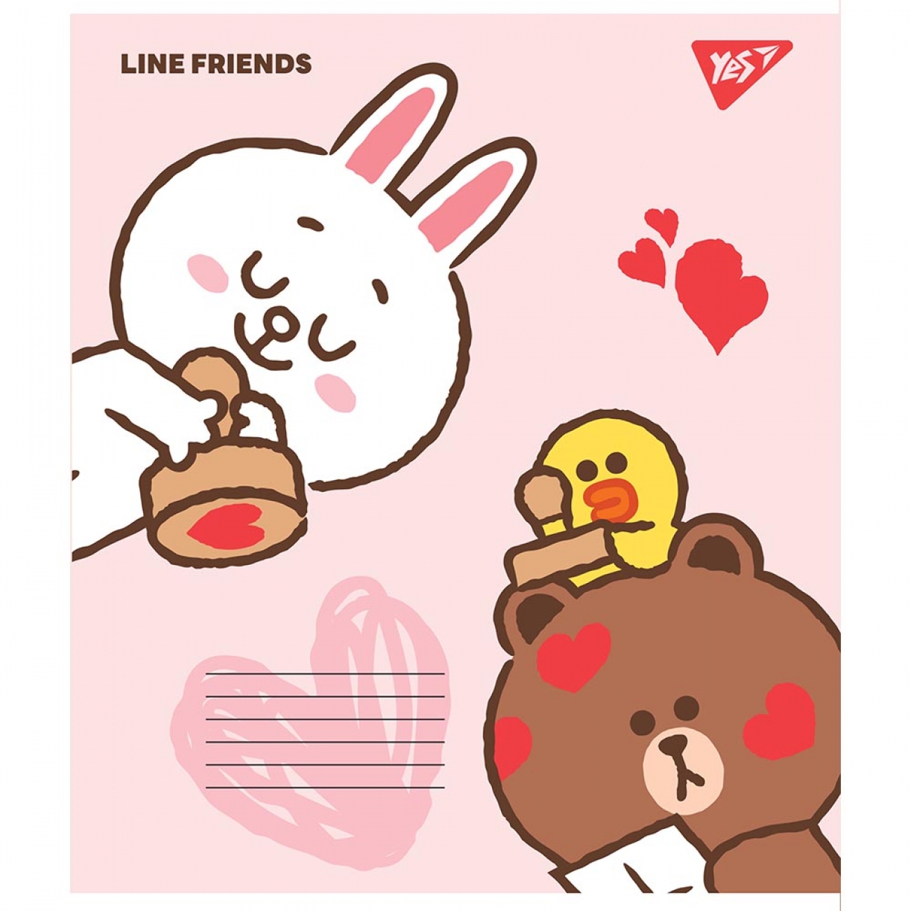 Зошит 12 кос. YES Line friends, 766560