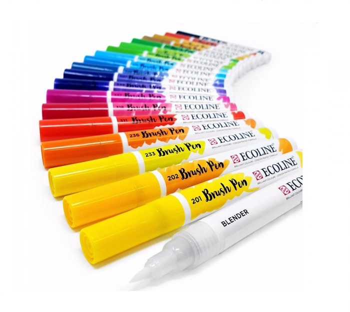 Кисть-ручка Ecoline Brushpen (661), Бирюзовая зеленая, Royal Talens 1