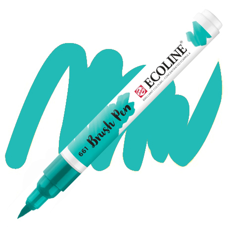 Кисть-ручка Ecoline Brushpen (661), Бирюзовая зеленая, Royal Talens