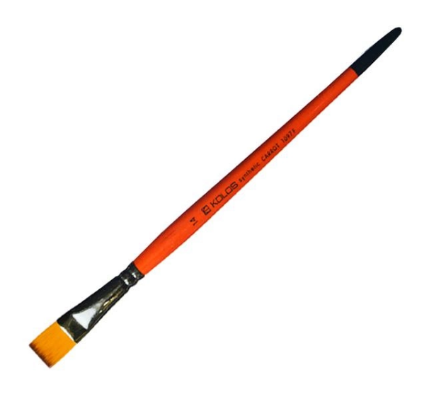 Кисть Синтетика плоская Carrot 1097F №14 Kolos 1