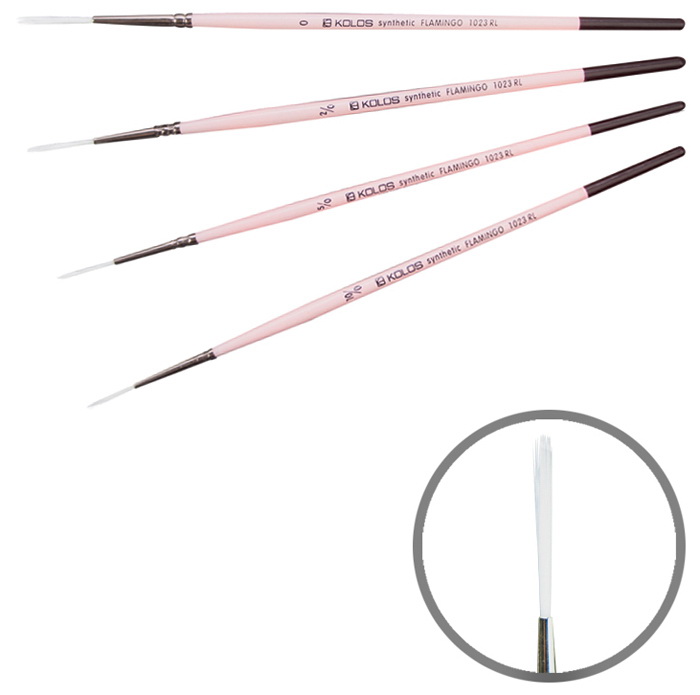 Кисть Синтетика лайнер Flamingo 1023RL №10/0 Kolos