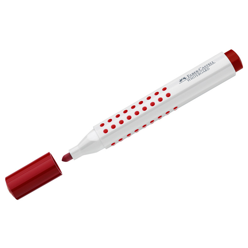 Маркер текстовий Grip червоний тригранний для дошки, 158321, Faber-Castell