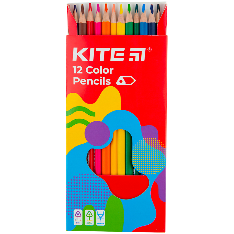 Олівці кольорові тригранні, 12 шт. Kite Fantasy, K22-053-2 1