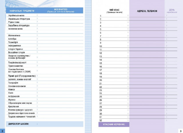 Щоденник шкільний, 48 арк, матова ламінація, диз 21206,21209,21213, ДН026/9,12,16 (9752) 5