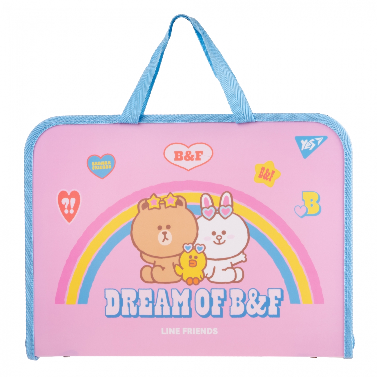 Папка-портфель FC на молнии с ткан. ручками "Line Friends", 492171 Yes