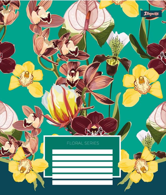 Тетрадь 24 лин. 1В Floral series, 766382 2