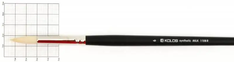 Пензель Синтетика круглий Milk 1108R №6 Kolos 2