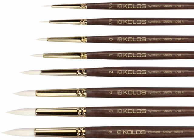 Пензель Синтетика круглий Snow 1098R №1 Kolos 3