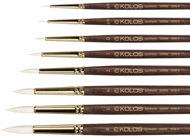 Пензель Синтетика круглий Snow 1098R №8 Kolos 1