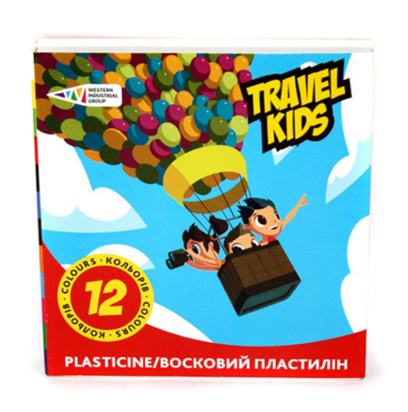 Пластилін 12 кол., 144 гр "Travel kids" зі стеком, 331011/TK Гамма-Н