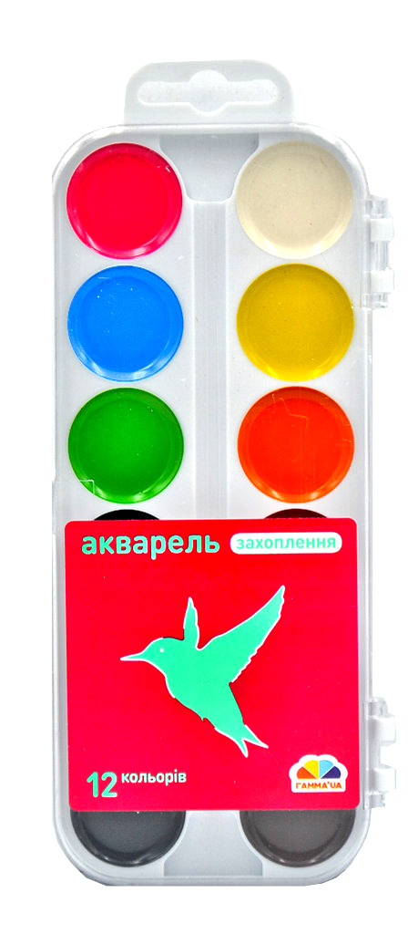 Акварель 12 кол., б/к, п/у 200106 Гамма-Н