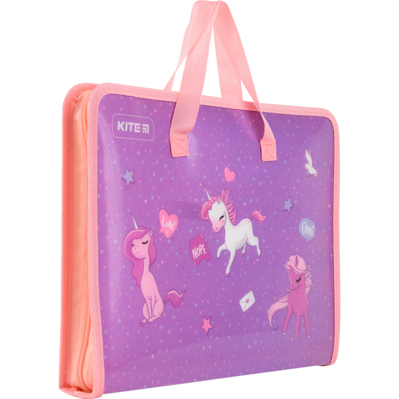 Папка-портфель на молнии, 1 отдел., A4 Kite Unicorn, K22-202-02 1