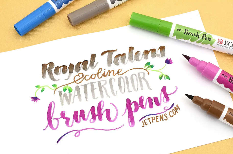 Пензель-ручка Ecoline Brushpen (202), Жовта темна, Royal Talens 2