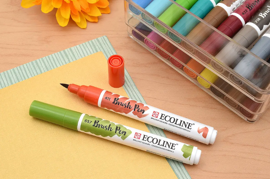 Пензель-ручка Ecoline Brushpen (202), Жовта темна, Royal Talens 4