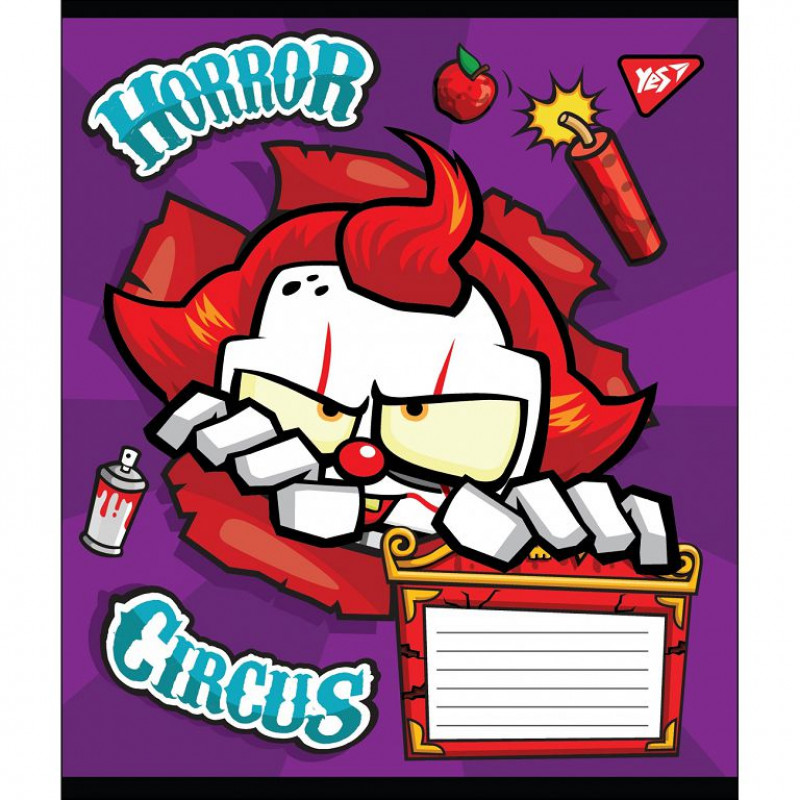 Зошит 12 кос. без д/л YES Horror circus, 764515 1