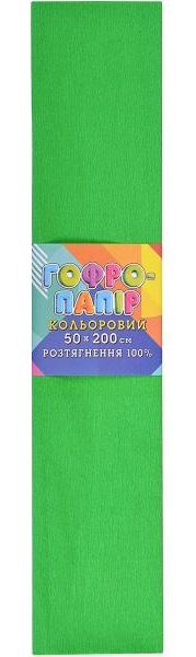Гофро-бумага 100%, 50*200 см, зеленая, СР-100-35
