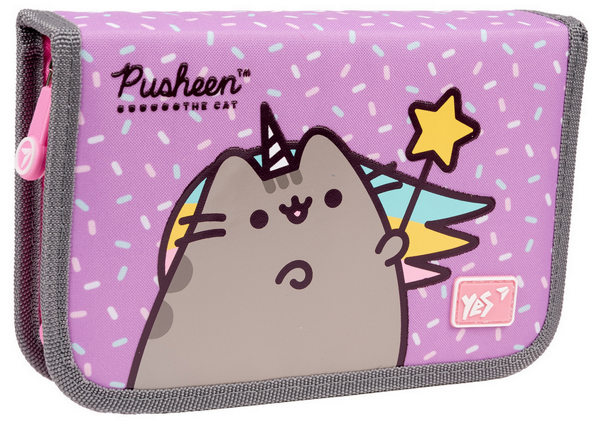 Пенал жесткий YES HP-02 "Pusheen", одинарный без клапана, 533398