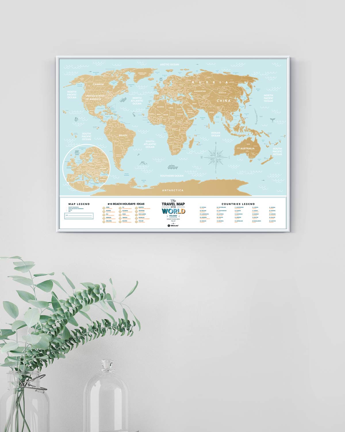 Скретч карта мира "Travel Map Holiday Lagoon World" 80*60 см (англ. язык), ТМ "1Dea.me" 1