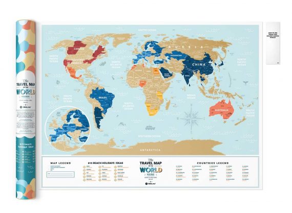 Скретч карта мира "Travel Map Holiday Lagoon World" 80*60 см (англ. язык), ТМ "1Dea.me" 4