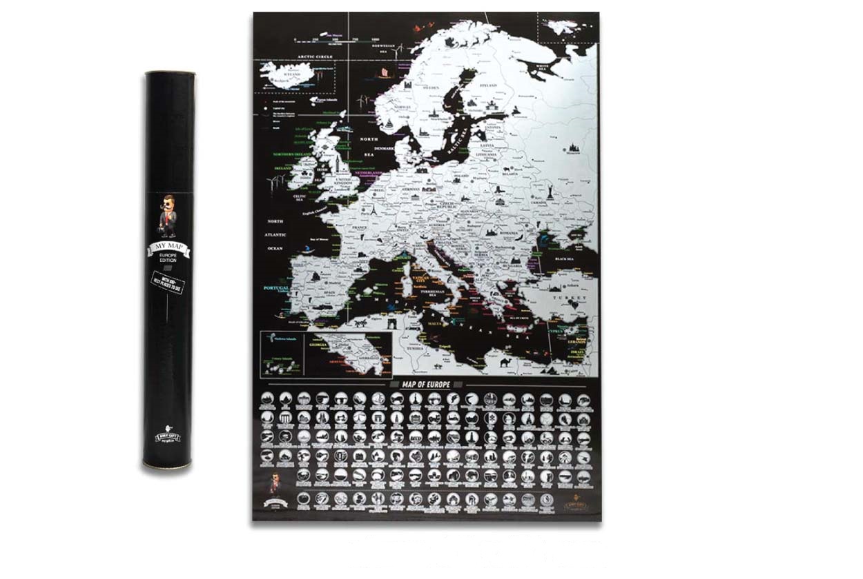Скретч карта My Map Europe edition, 47*68 см (англ. яз.) ТМ "My Gift"