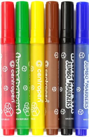 Фломастери 8580 JUMBO TRANSPARENT, 6 шт., 8580/06 Centropen 1