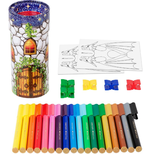 Фломастери 18 кол. Connector метал. банка, 155518 Faber-Castell 1