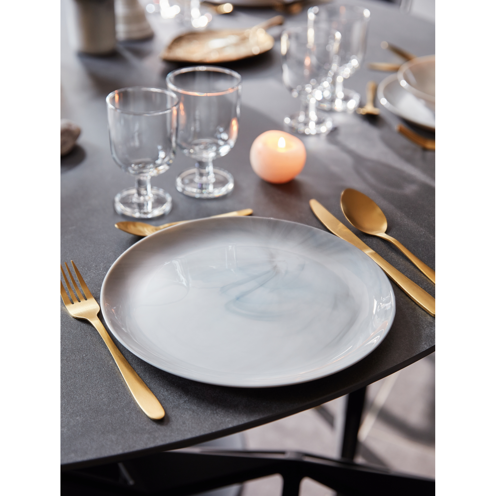 Тарілка обідня, Diwali Marble Granit, 25 см, P9908 Luminarc 1