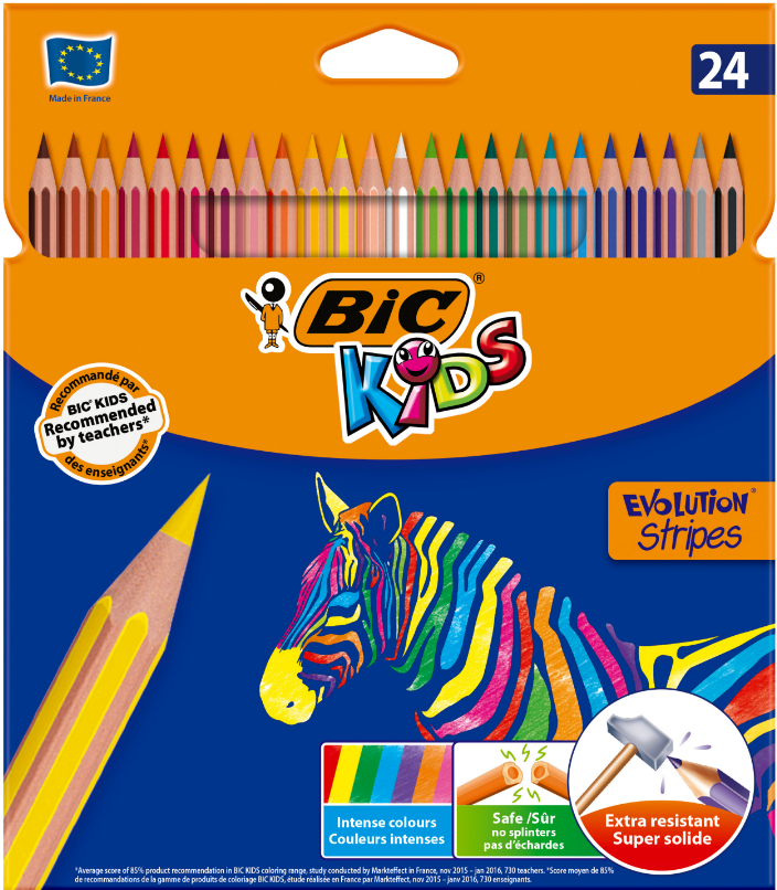 Набір олівців 24 кол. Kids Еволюшн Страйпс, bc950525 BIC
