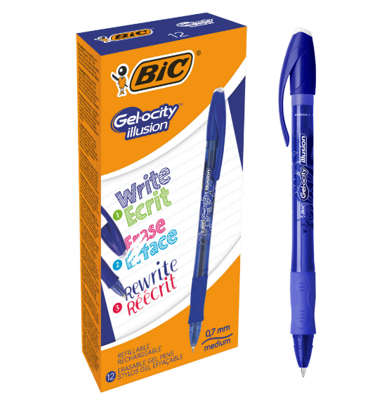 Ручка гелевая Gelocity Illusion, пиши-стирай, синяя, bc943440 BIC 2