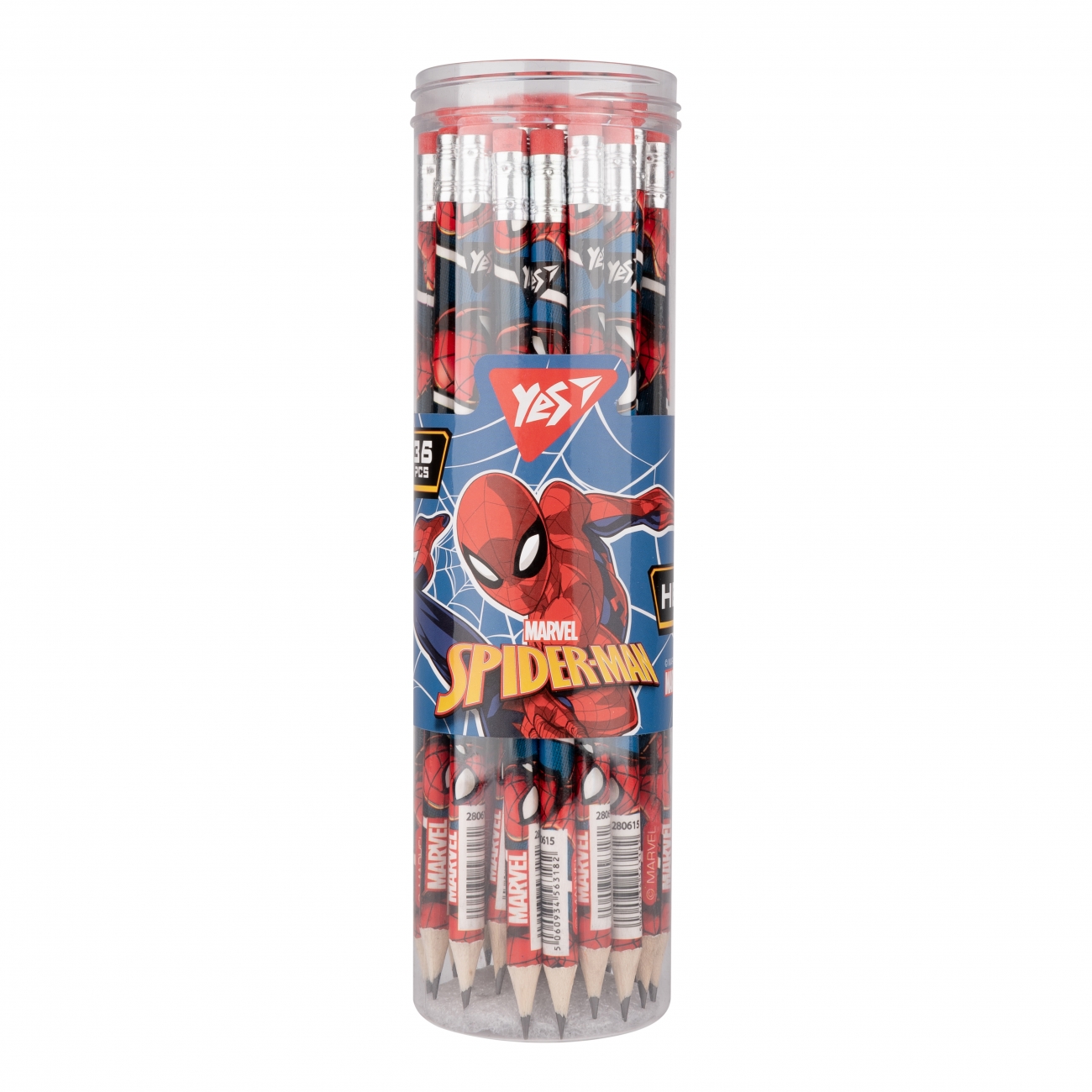 Карандаш ч/г круглый с рез в пл. тубе "Marvel.Spiderman", 280615 Yes 1