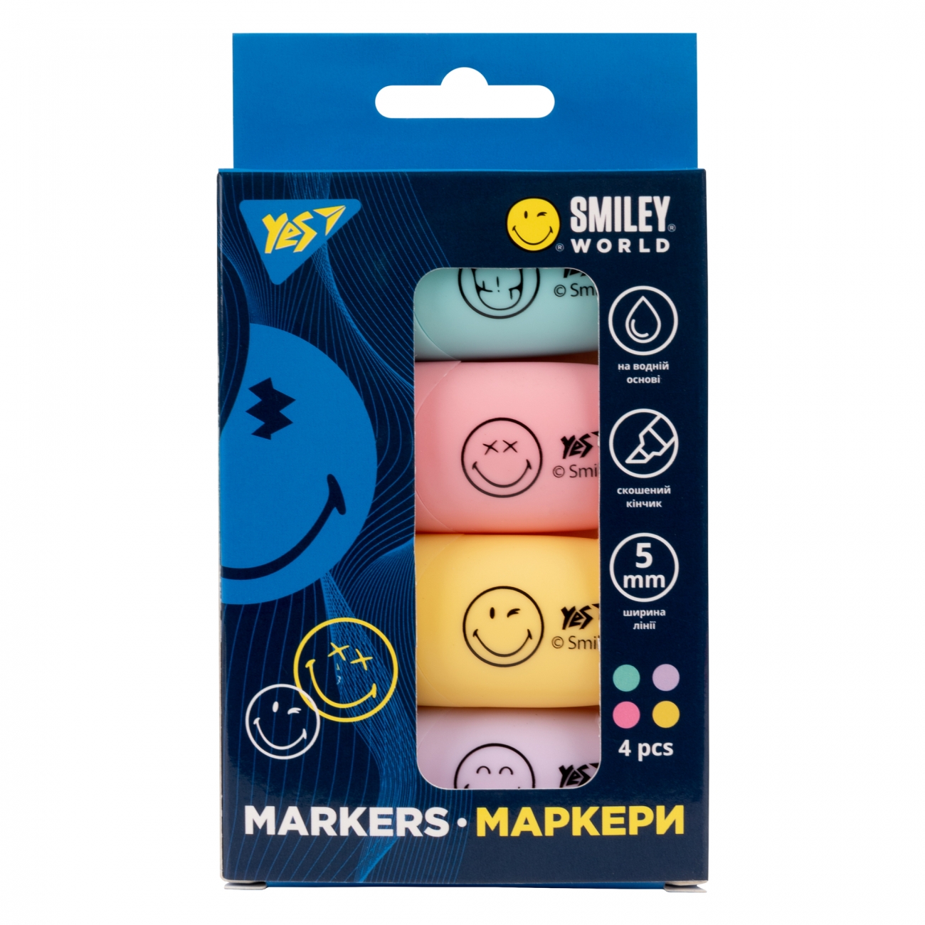 Маркер текстовий "Smiley World United" 4 шт., 390739 Yes 3