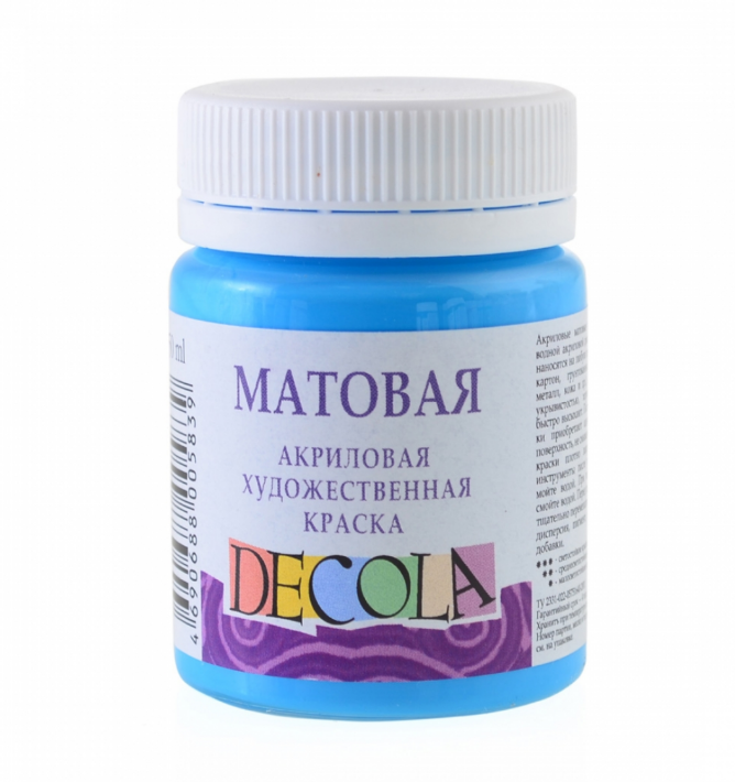 Фарба акрилова Decola 50 мл небесно- блакитна матова