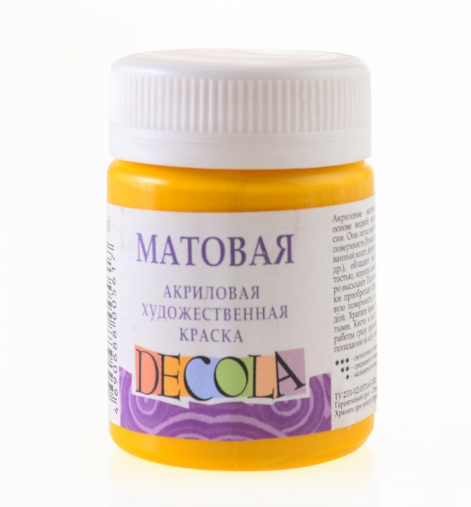 Фарба акрилова Decola 50 мл жовта світла матова