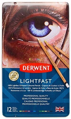 Набір олівців олійних "Lightfast", 12 кол., метал. коробка, Derwent