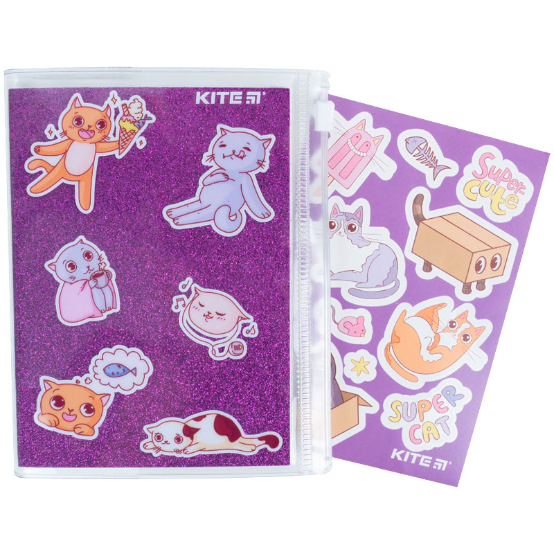 Блокнот силіконова обкл., "Purple cats", 80 арк., K22-462-2 3