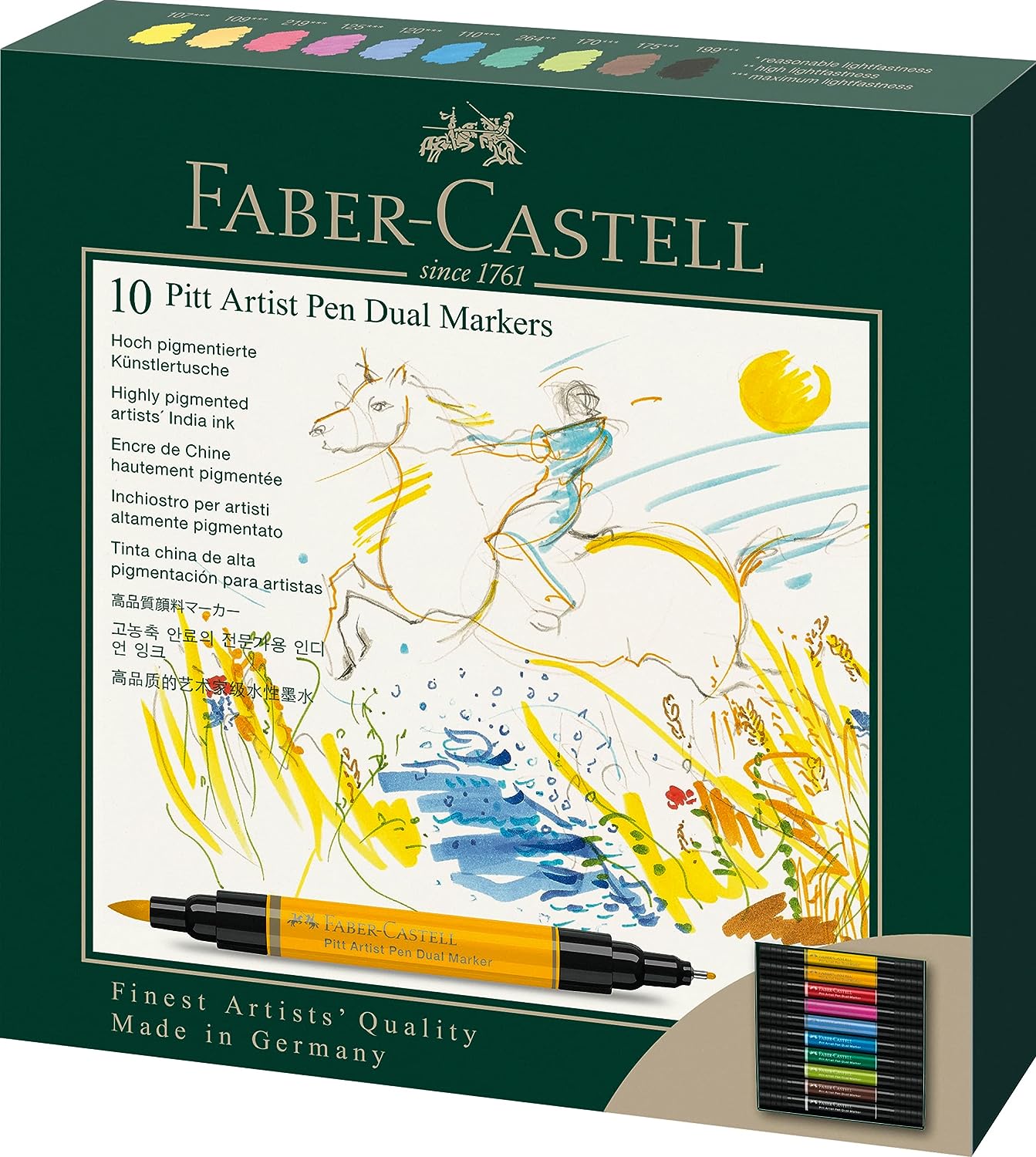 Набір маркерів РІТТ ARTIST PEN 10 шт., двосторонні, 162010 Faber-Castell
