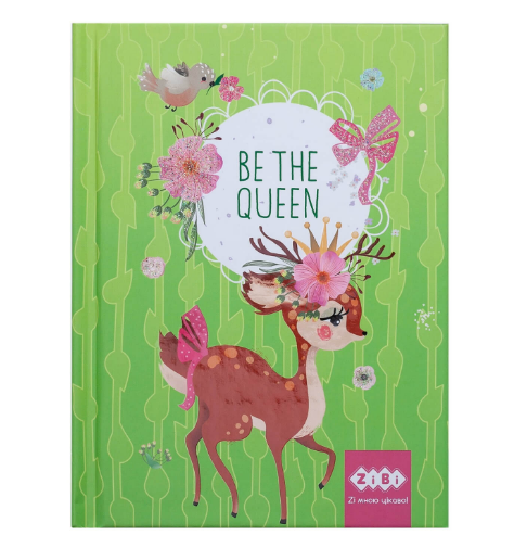 Блокнот А6 64 арк "Be the queen", кл., тв. обкл., мат. лам.+лак, гліт., салатовий, ZB.12713-15