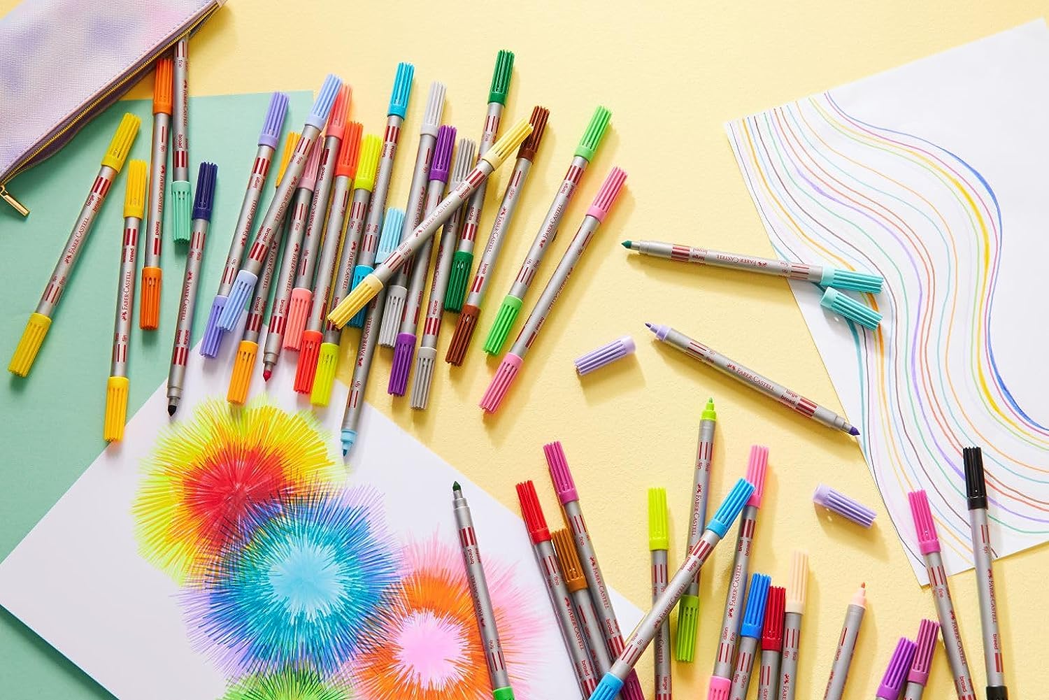Фломастеры 40 цв. Fibre-Tip, двухсторонние, 151140 Faber-Castell 4