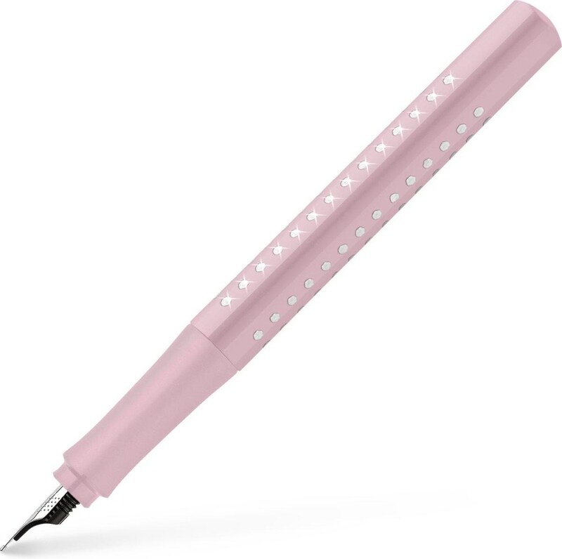 Ручка пір`яна Sparkle F, рожевий корпус, 140878 Faber-Castell