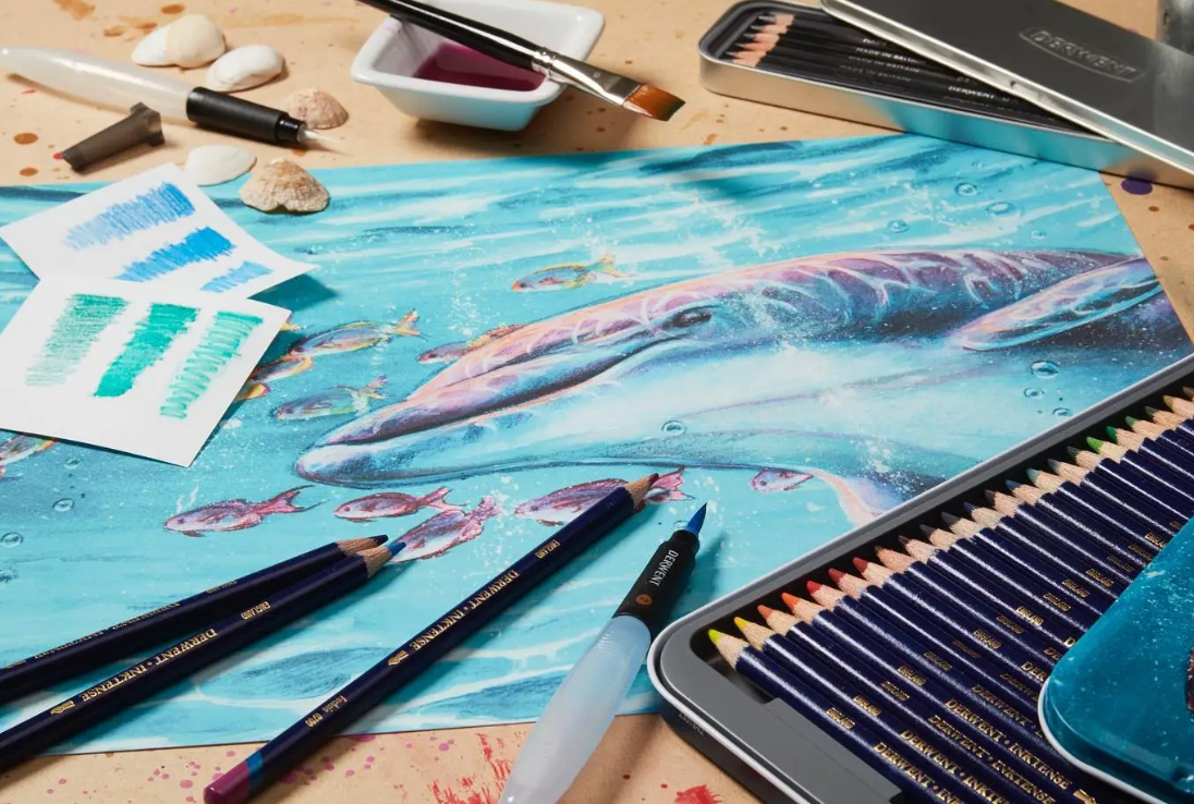 Набір олівців акварельних "Inktense" (іміт. китайск. туші), 72 кол., метал. коробка, 2301843 2