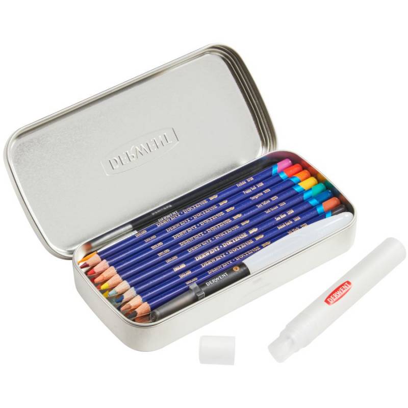 Набор чернильных карандашей Inktense Wash Set, (8 Inktense, кисть с рез., спрей), Derwent 2302584 1