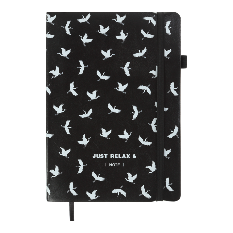 Блокнот діловий Relax А5, 96 арк. чистий, обкладинка штучна шкіра, чорний, BM.295001-01