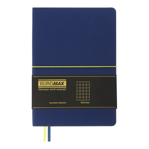 Блокнот діловий Unique А5 96 арк. кл. обкл. штучна шкіра, синій, BM.295107-02 1
