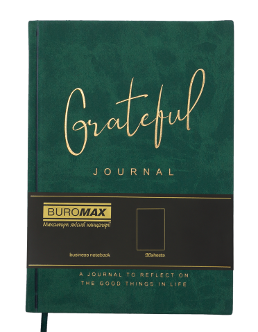 Блокнот діловий Grateful А5 96 арк. чистий, обкл. штучна шкіра, зелений, BM.295019-04 1