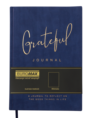 Блокнот деловой Grateful А5 96 л. чистый, обл. искусственная кожа, синий, BM.295019-02 1