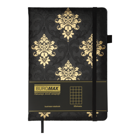 Блокнот діловий Royal А5, 96 арк. кл., шт.шкіра, чорний, BM.295125-01 1