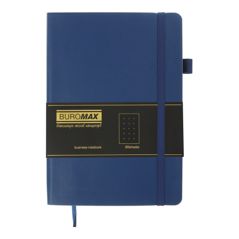 Блокнот діловий Brief А5 96 арк. крап. обкл. штучна шкіра, синій, BM.295304-02 1